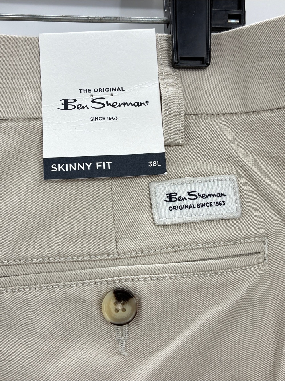 Ben Sherman Men’s Slim Stretch Chino Dress Preppy Office Pants Tan 38x34 NWT - Picture 9 of 9
